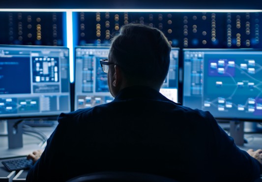 Cybersecurity shield protecting digital business assets