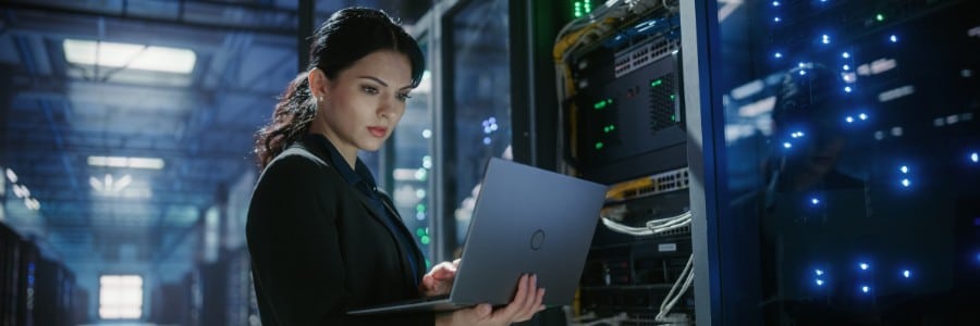 IT security engineer conducting network vulnerability audit